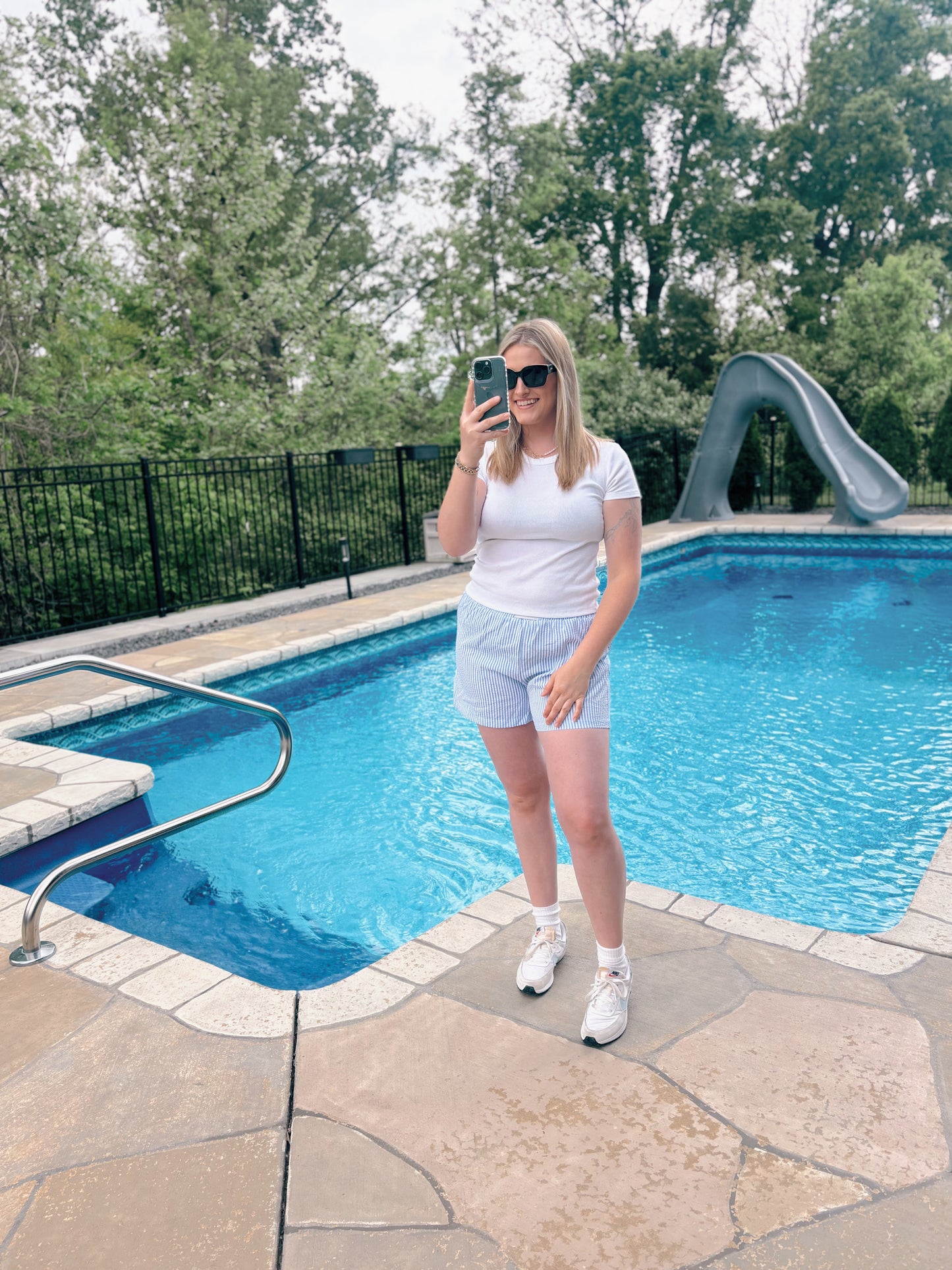 Blue Striped Boxer Shorts