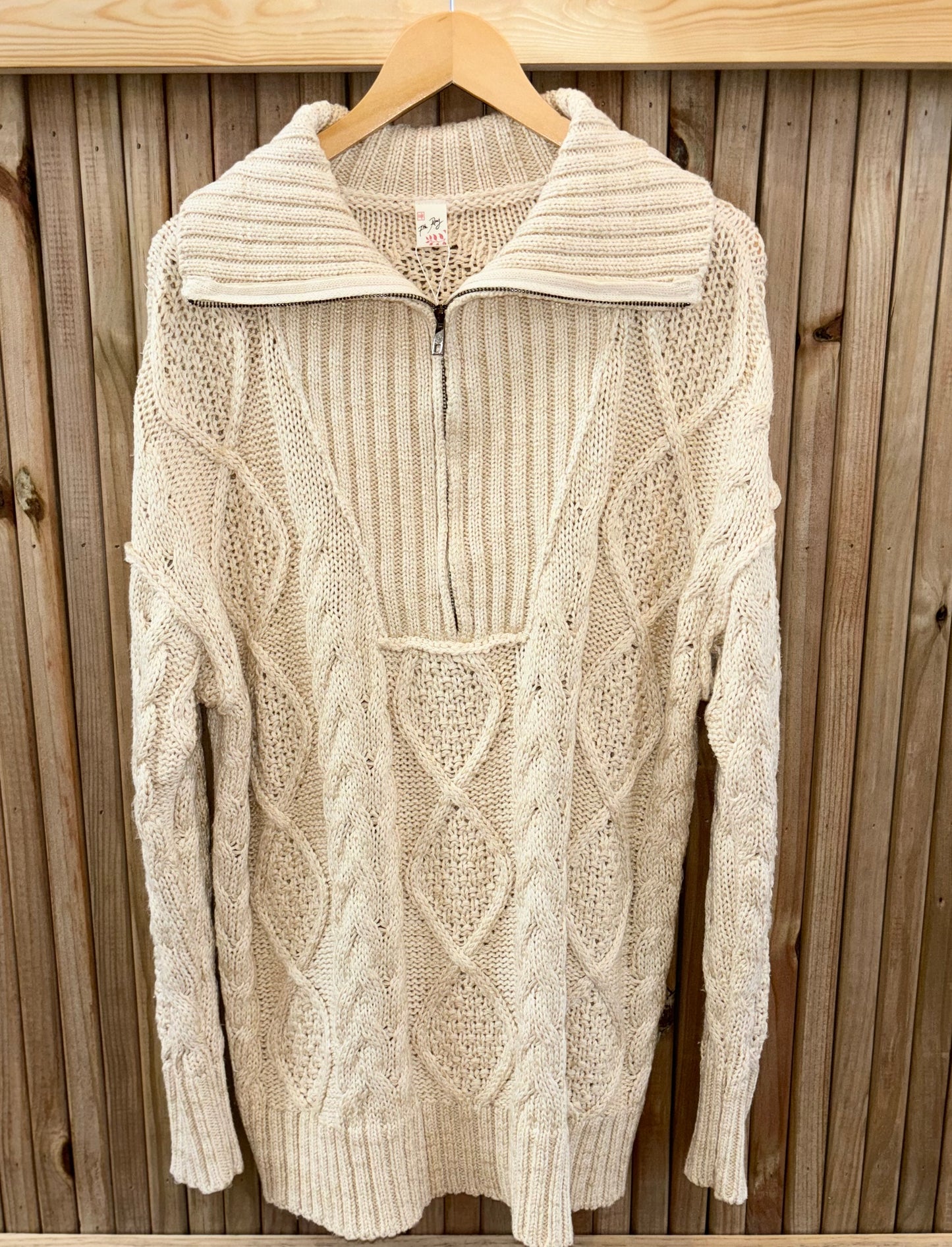 Oversized Knit Quarter Zip Sweater