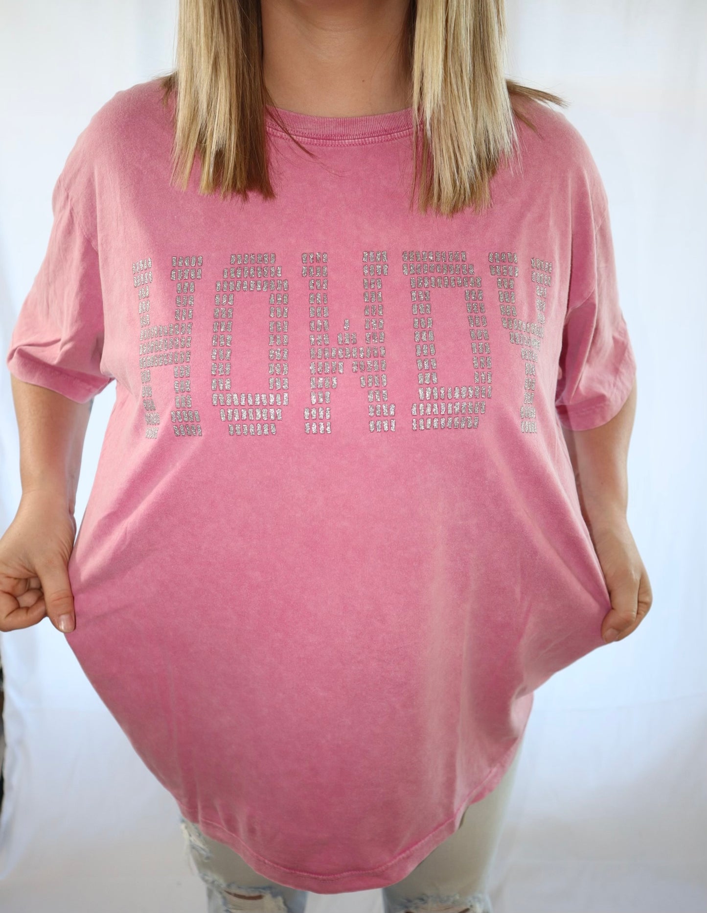 Howdy Glitter Oversized Tee
