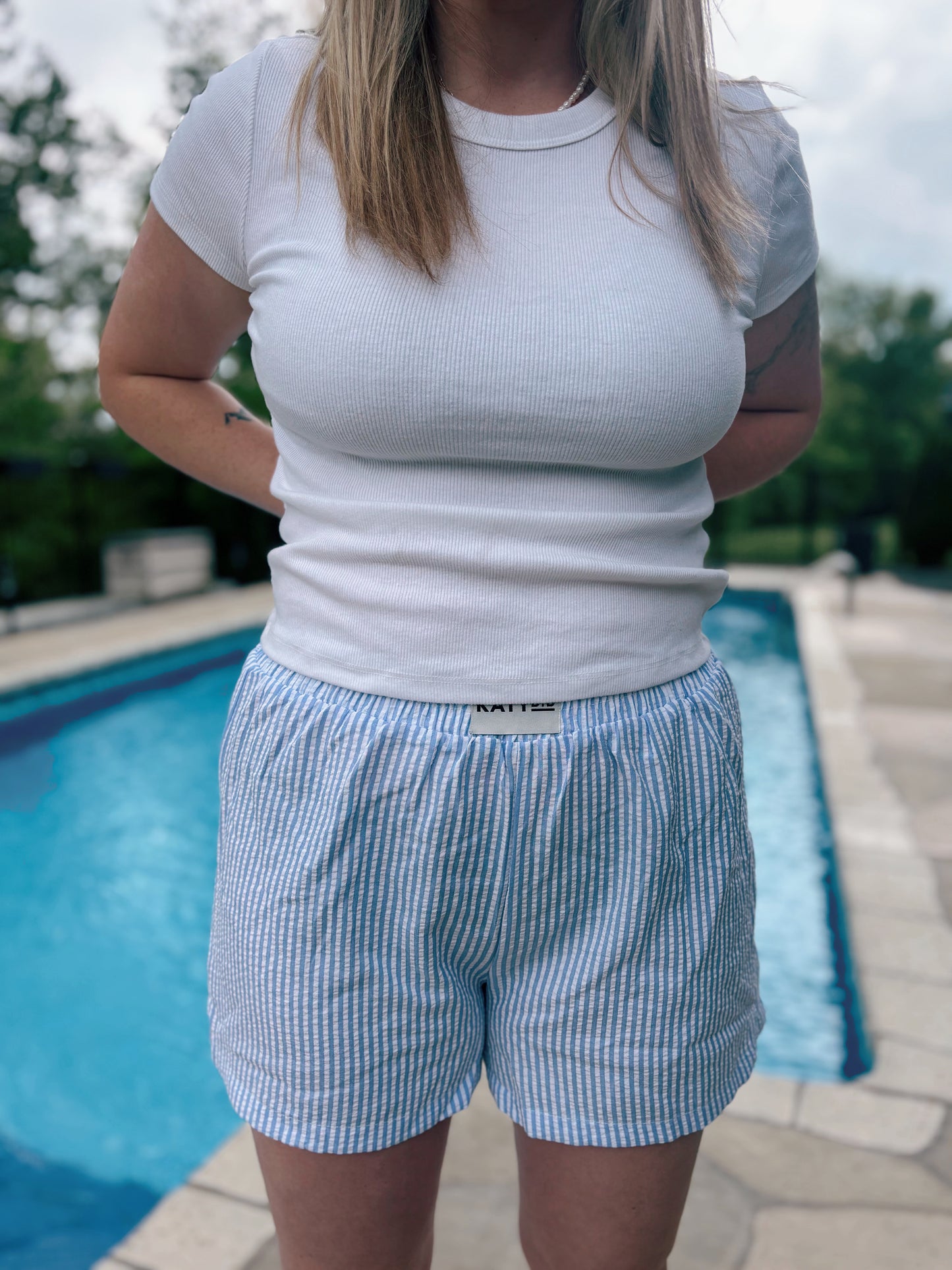 Blue Striped Boxer Shorts