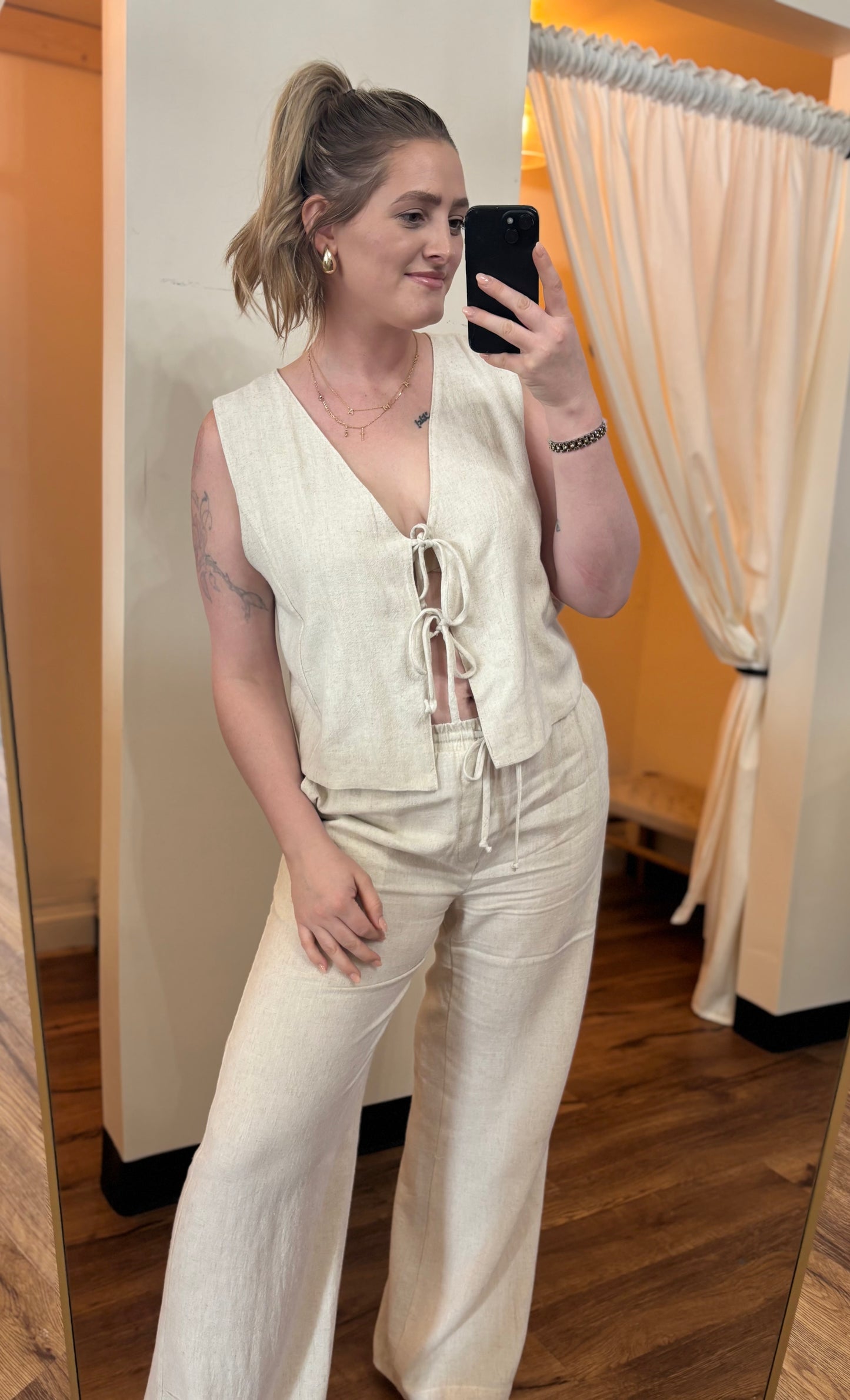 Oatmeal Linen Pants