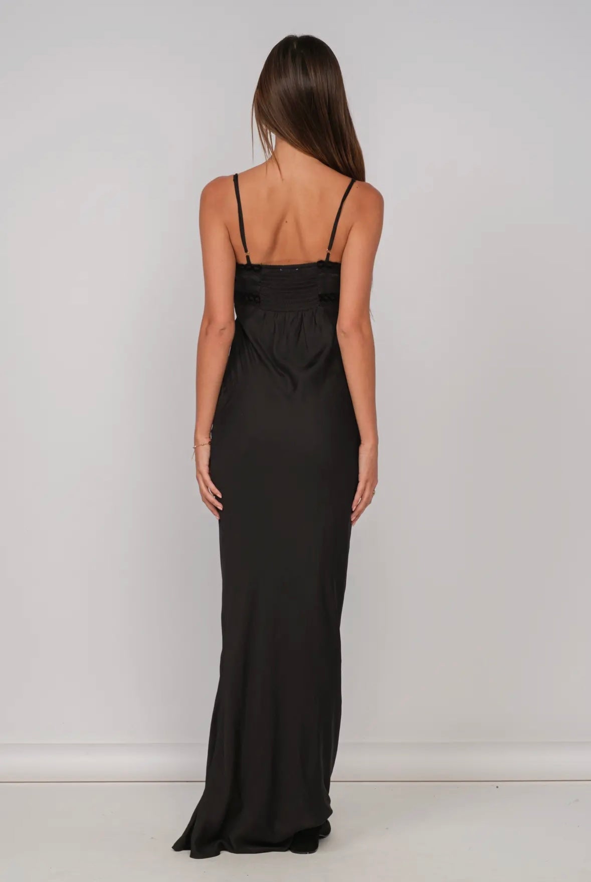 Silk Smocked Bust Maxi Dress