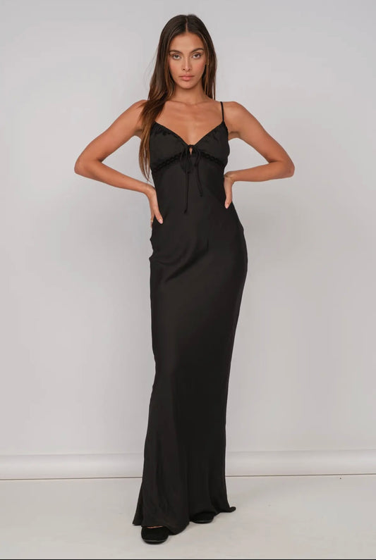 Silk Smocked Bust Maxi Dress