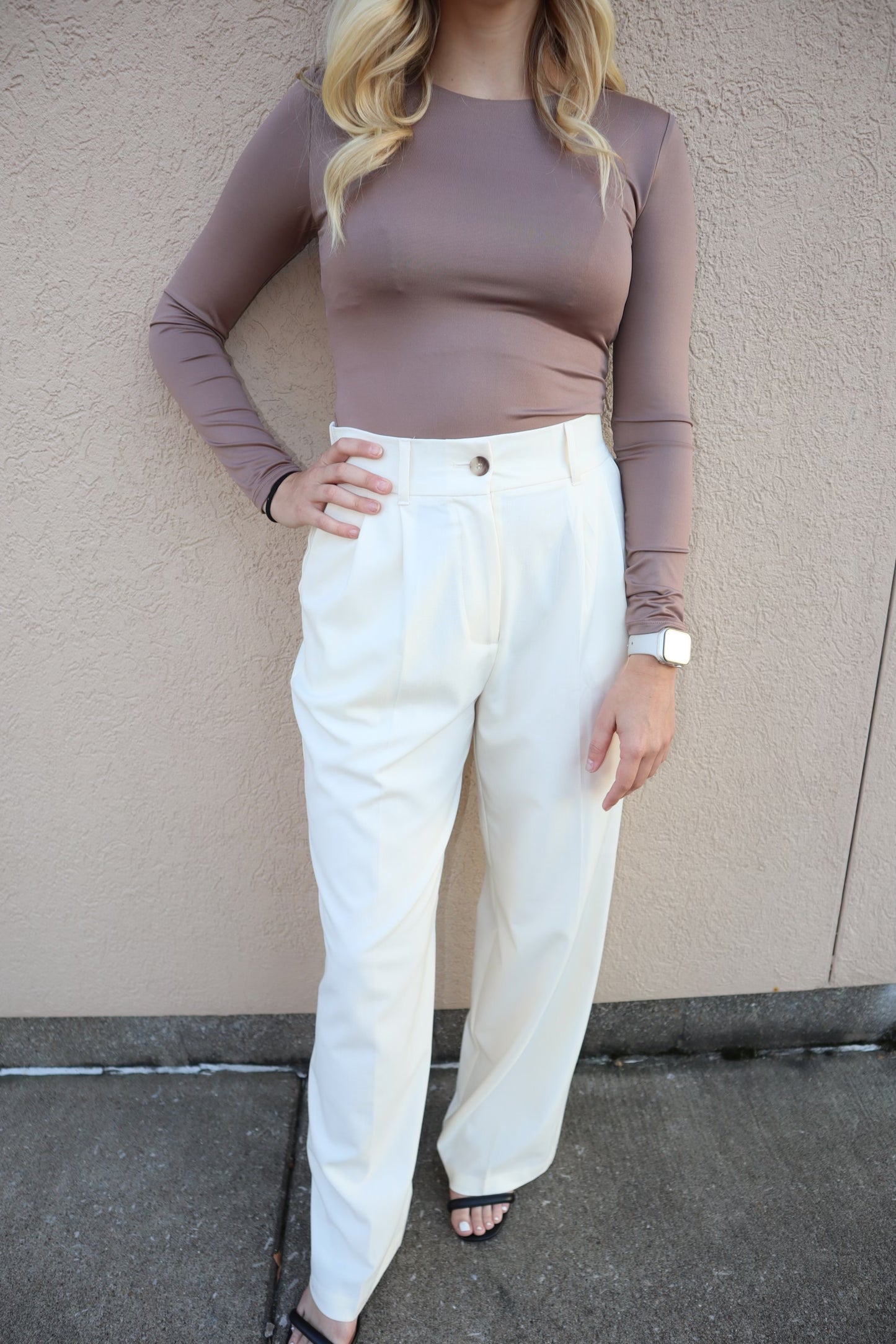 Pleated High Waisted Trousers