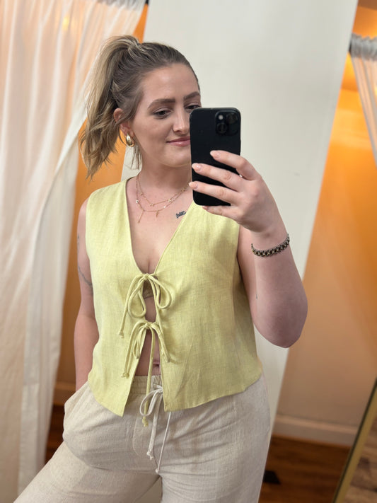 Linen Tie Vest