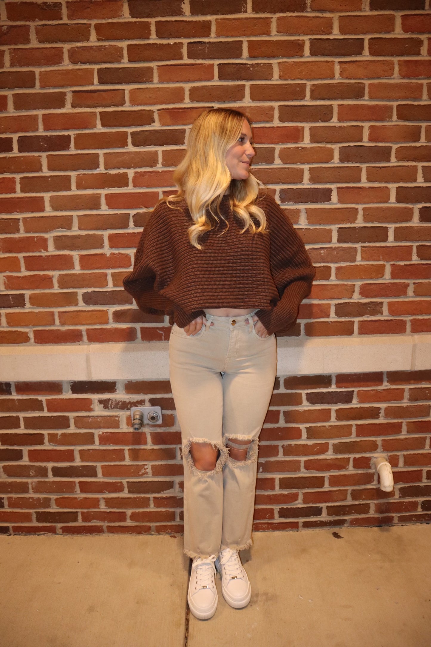 Sand Distressed Jeans