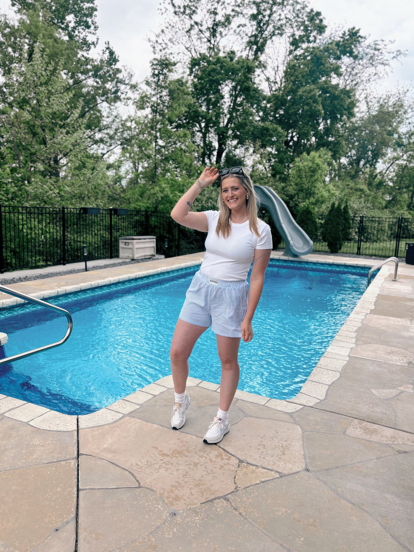 Blue Striped Boxer Shorts
