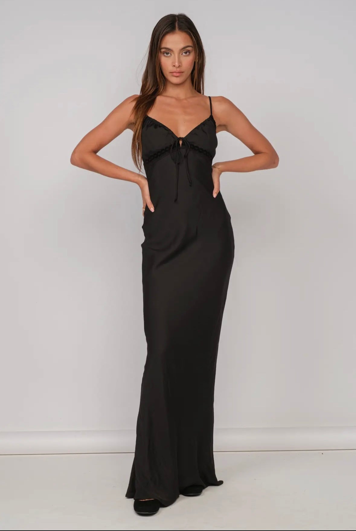 Silk Smocked Bust Maxi Dress