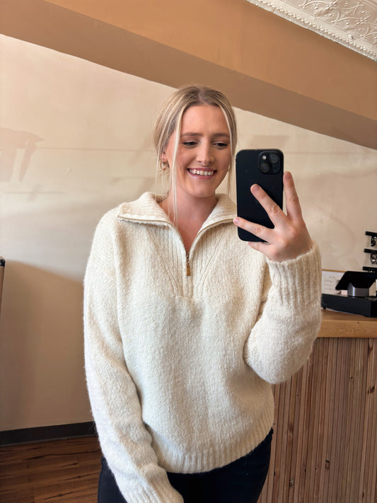 Knit Quarter Zip Sweater
